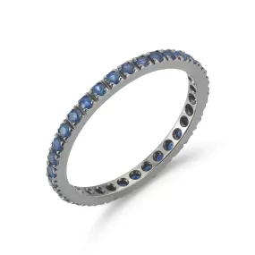 A & Furst - France Eternity Band Ring with Blue Sapphires all around, French-set, 18k Blackened Gold