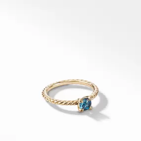 Chatelaine Kids Ring with Hampton Blue Topaz in 18K Gold, 4mm