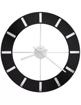 Howard Miller Onyx Oversized Wall Clock - Black - Chrome Finish - Open Dial