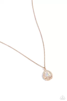 Paparazzi Gracefully Glamorous Rose Gold Necklace & Earring Set